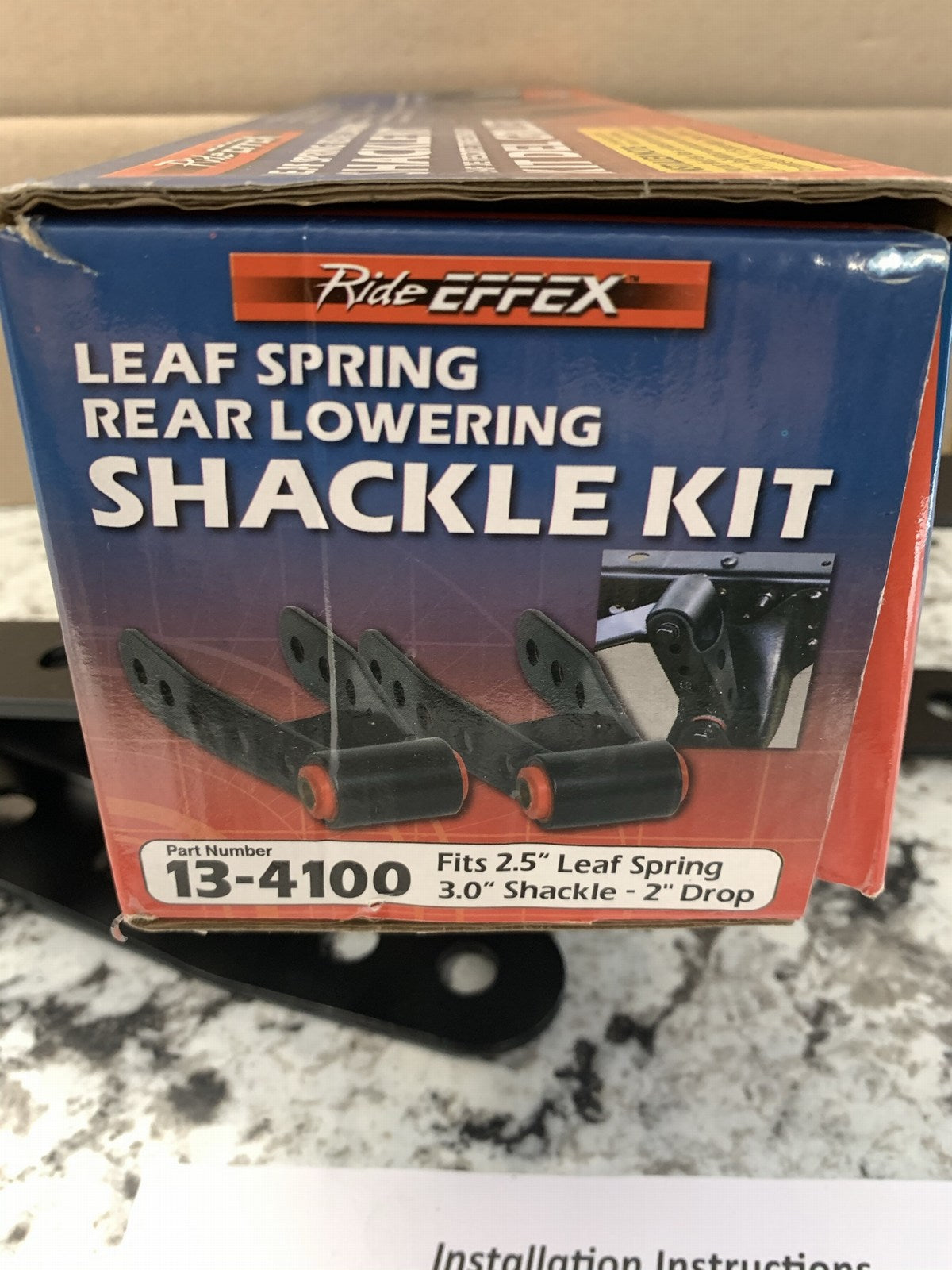 SUPERIOR 13-4100 Rear Lower Shackle Kit, 2'' Drop, 2.5'' Leaf Spring, 3.0'' Shackle