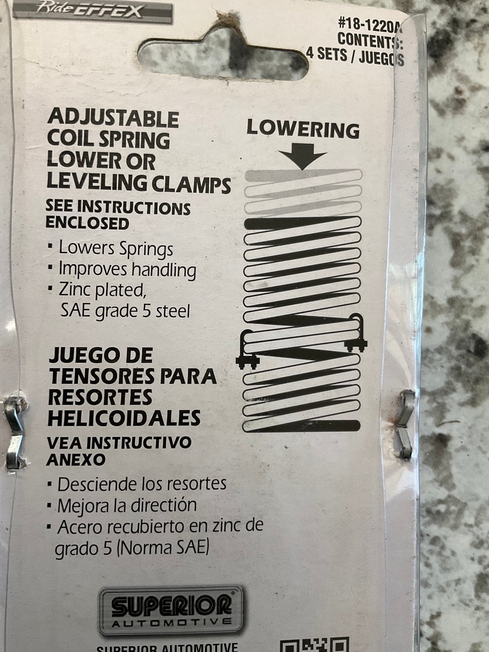 Superior 18-1220A Adjustable Coil Spring Lowering Leveling Clamps