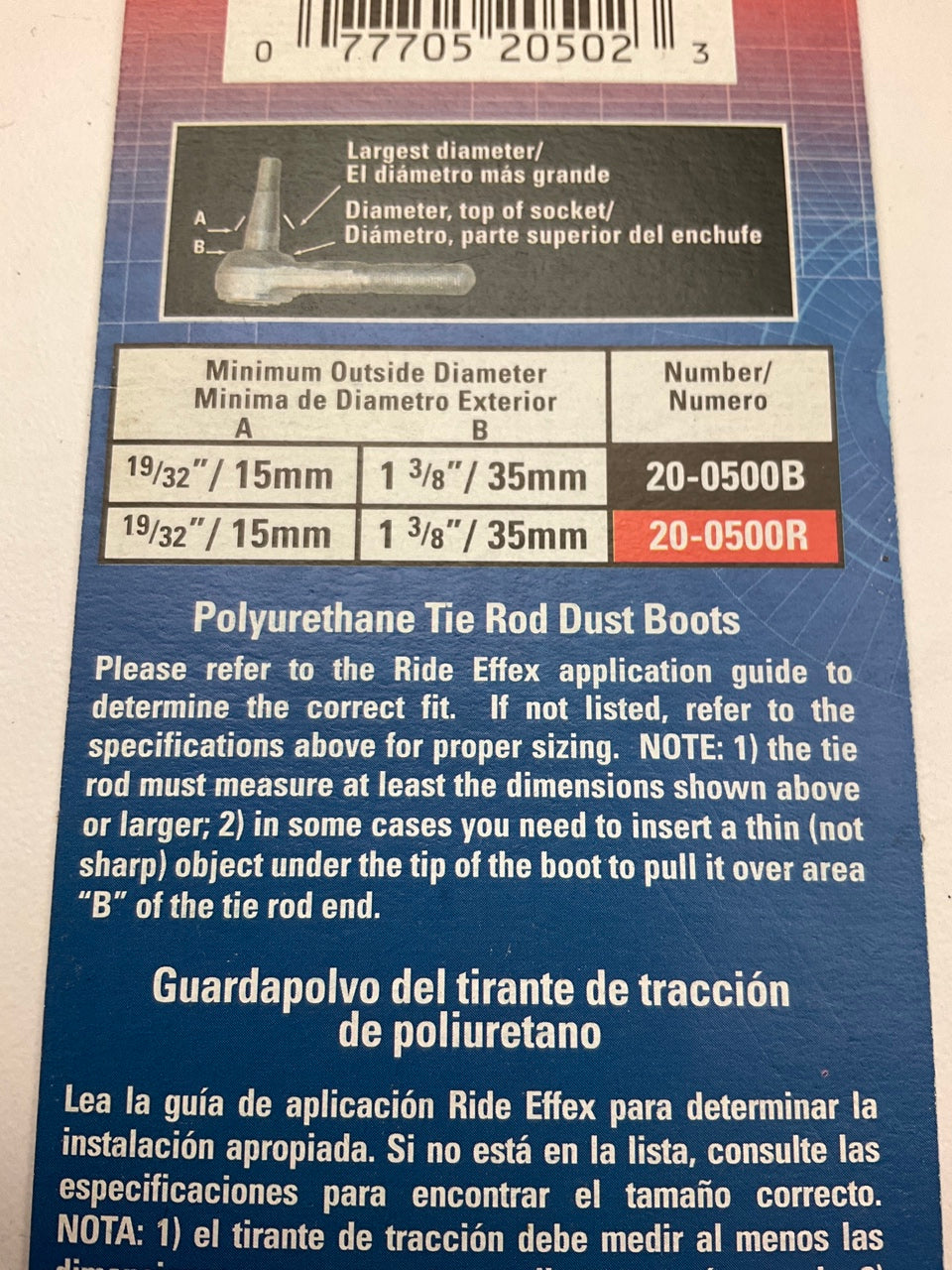 Superior 20-0500R Steering Tie Rod End Rubber Boots, Pair, Red (1-3/8'')