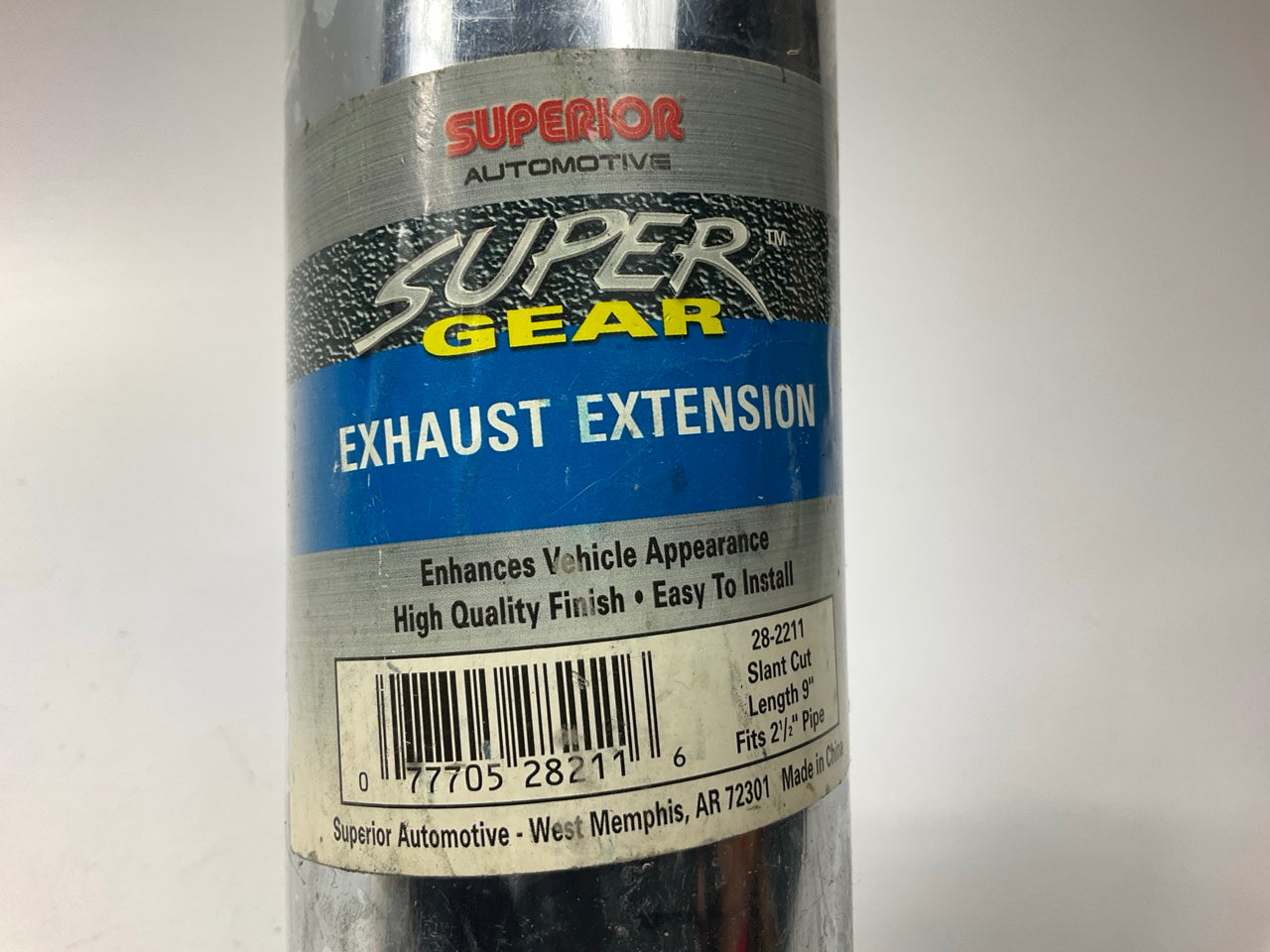 Superior 28-2211 Exhaust Extension Tip, 9'' Long, 2-1/2'' Exhaust,  Slant-Cut