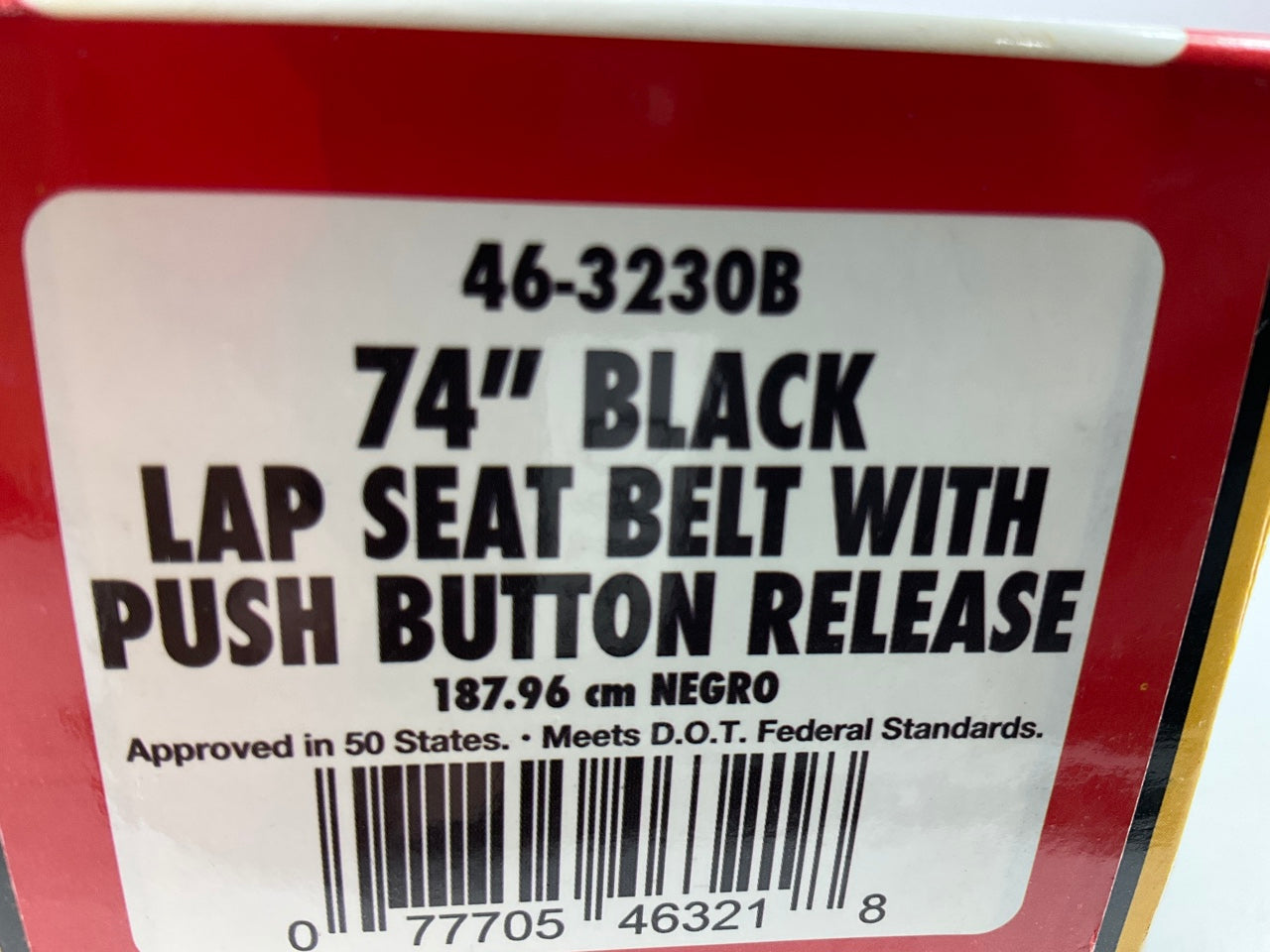 (2) Superior 46-3230B Universal 74'' Lap Seat Belt, Push Button Release