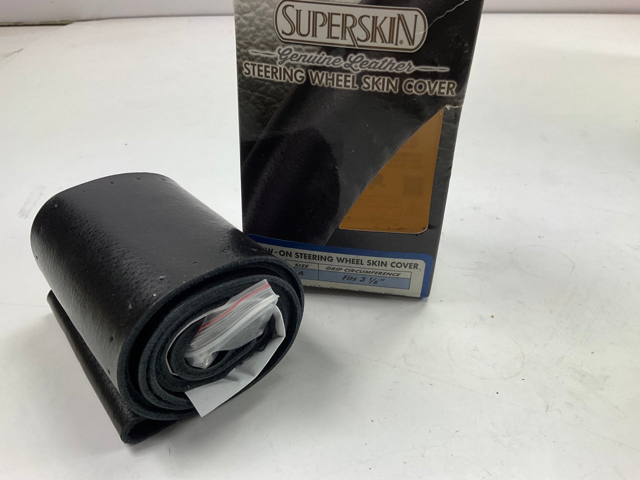 Superior 58-0650B Leather Lace-on Steering Wheel Cover 3-1/8'' Grip, 14.5''-15.5''