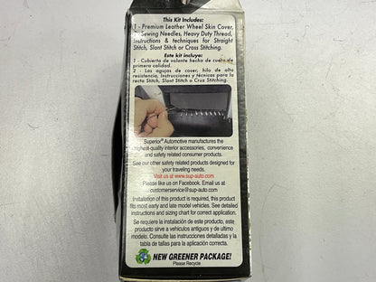 Superior 58-0650B Leather Lace-on Steering Wheel Cover 3-1/8'' Grip, 14.5''-15.5''