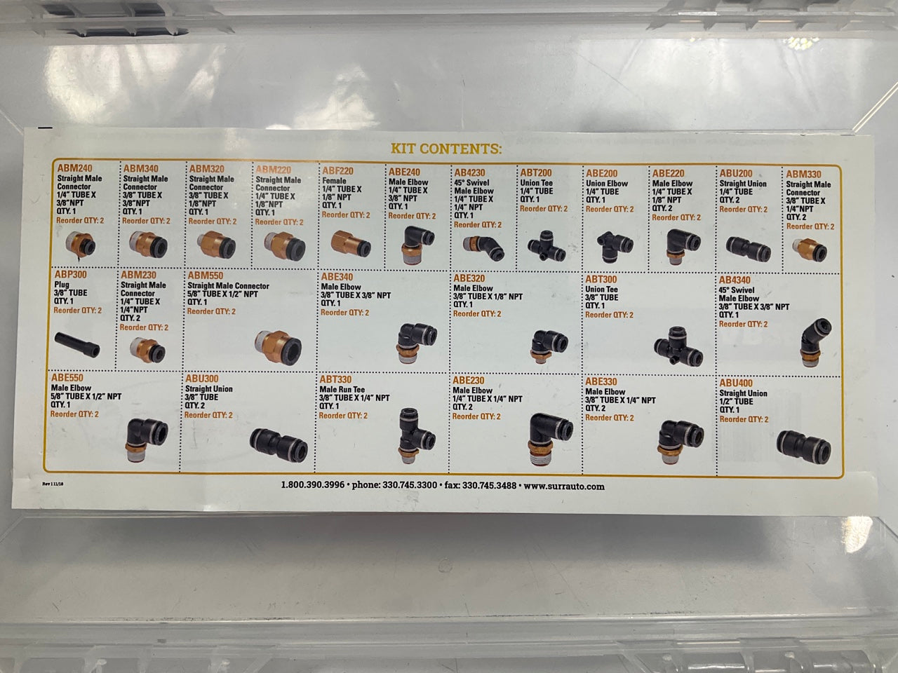 SUR&R AB25 Air Brake PLC Push-to-lock Air Brake Fitting Connector Repair Kit