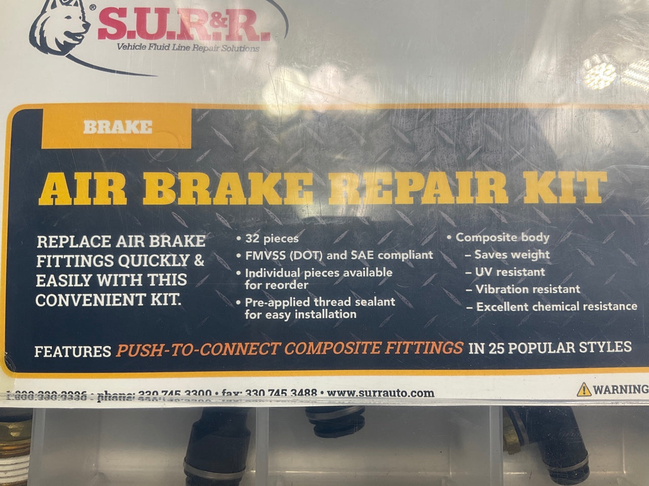 SUR&R AB25 Air Brake PLC Push-to-lock Air Brake Fitting Connector Repair Kit