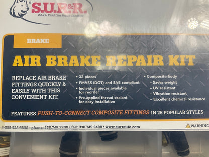 SUR&R AB25 Air Brake PLC Push-to-lock Air Brake Fitting Connector Repair Kit