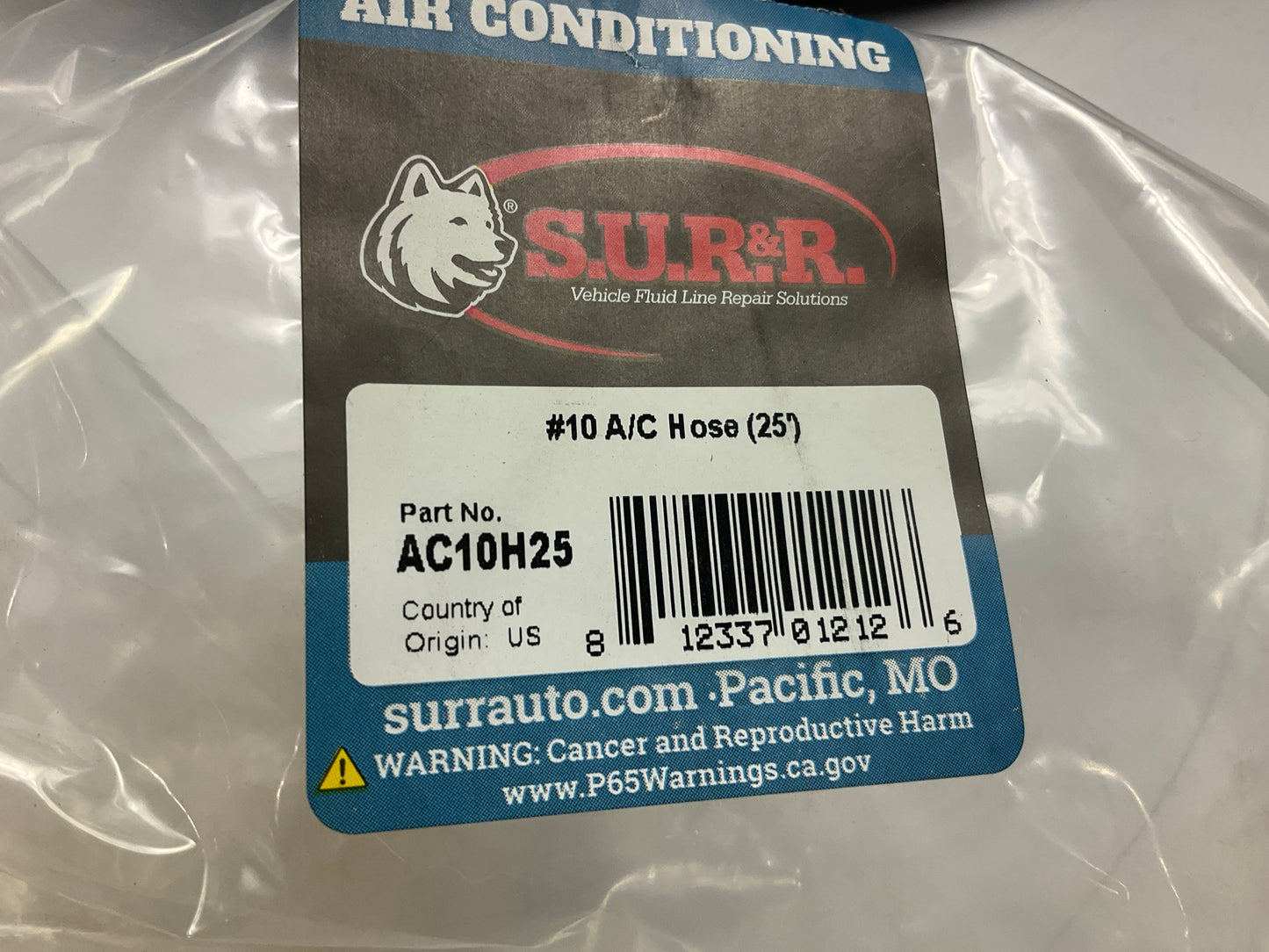 SUR-R AC10H25 Air Conditioning A/C Hose - 1/2'' X 25 FEET, #10