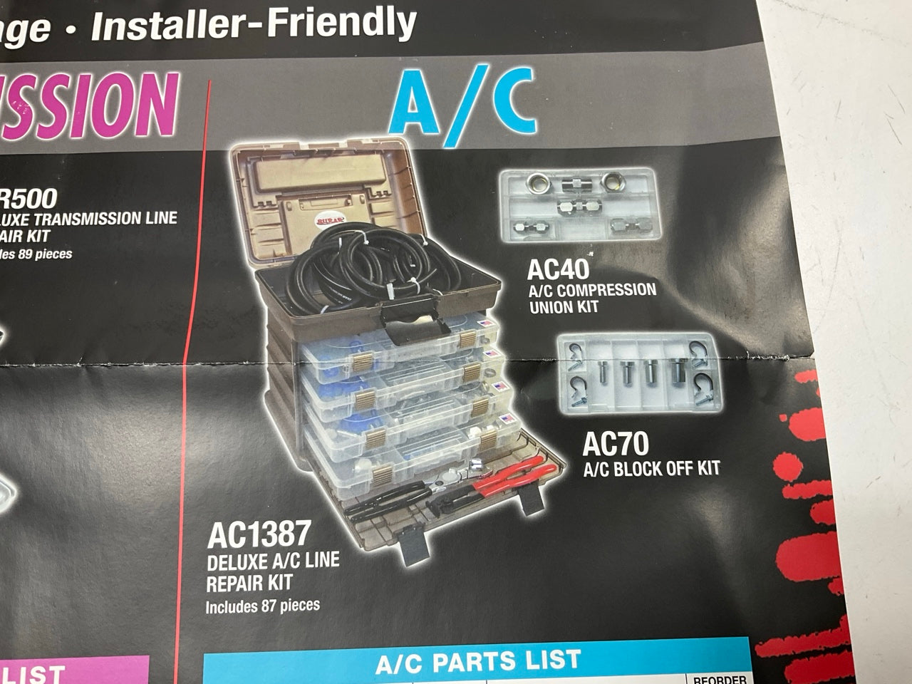 S.U.R.&R. AC1387 Deluxe A/C Line Repair Kit