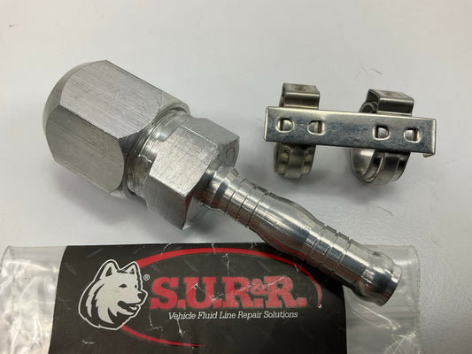 SUR-R AC1612 #6 Hose To 1/2'' Compression Union A/C Compressor Line Fitting