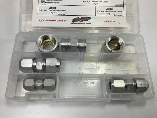SUR-R AC40 A/C Line Repair Kit Compression Union 3/8'' , 1/2'' , 5/8'' , & 3/4'' Kit