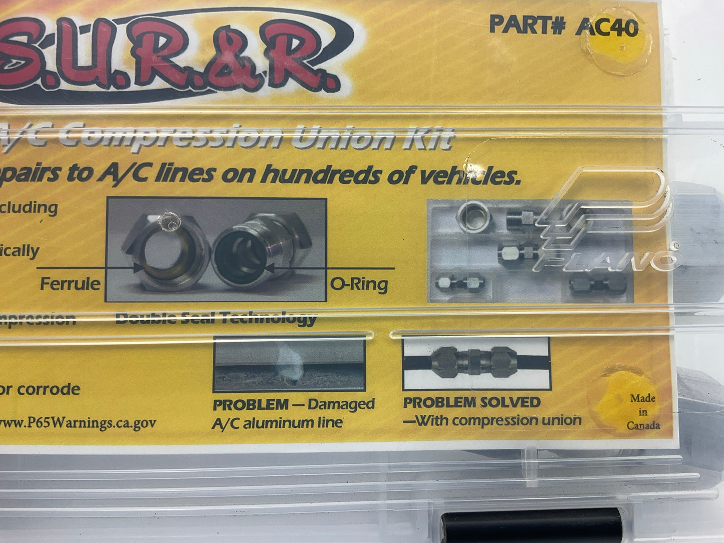 SUR-R AC40 A/C Line Repair Kit Compression Union 3/8'' , 1/2'' , 5/8'' , & 3/4'' Kit