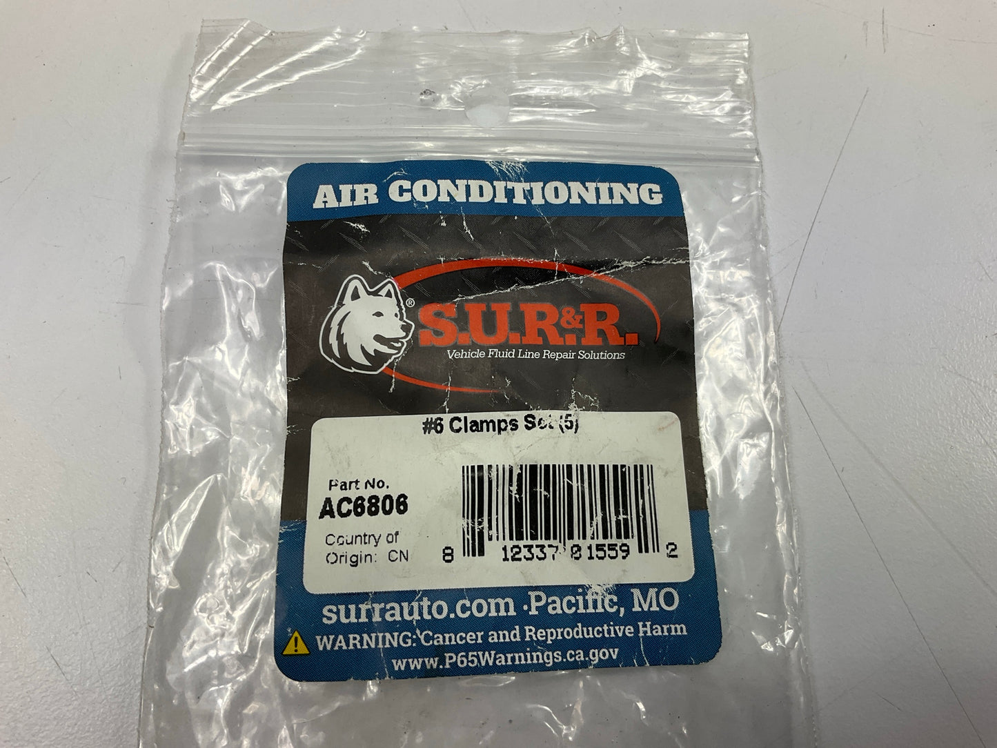 5 / Pack - SUR&R AC6806 Clamp For #6 A/C Hose