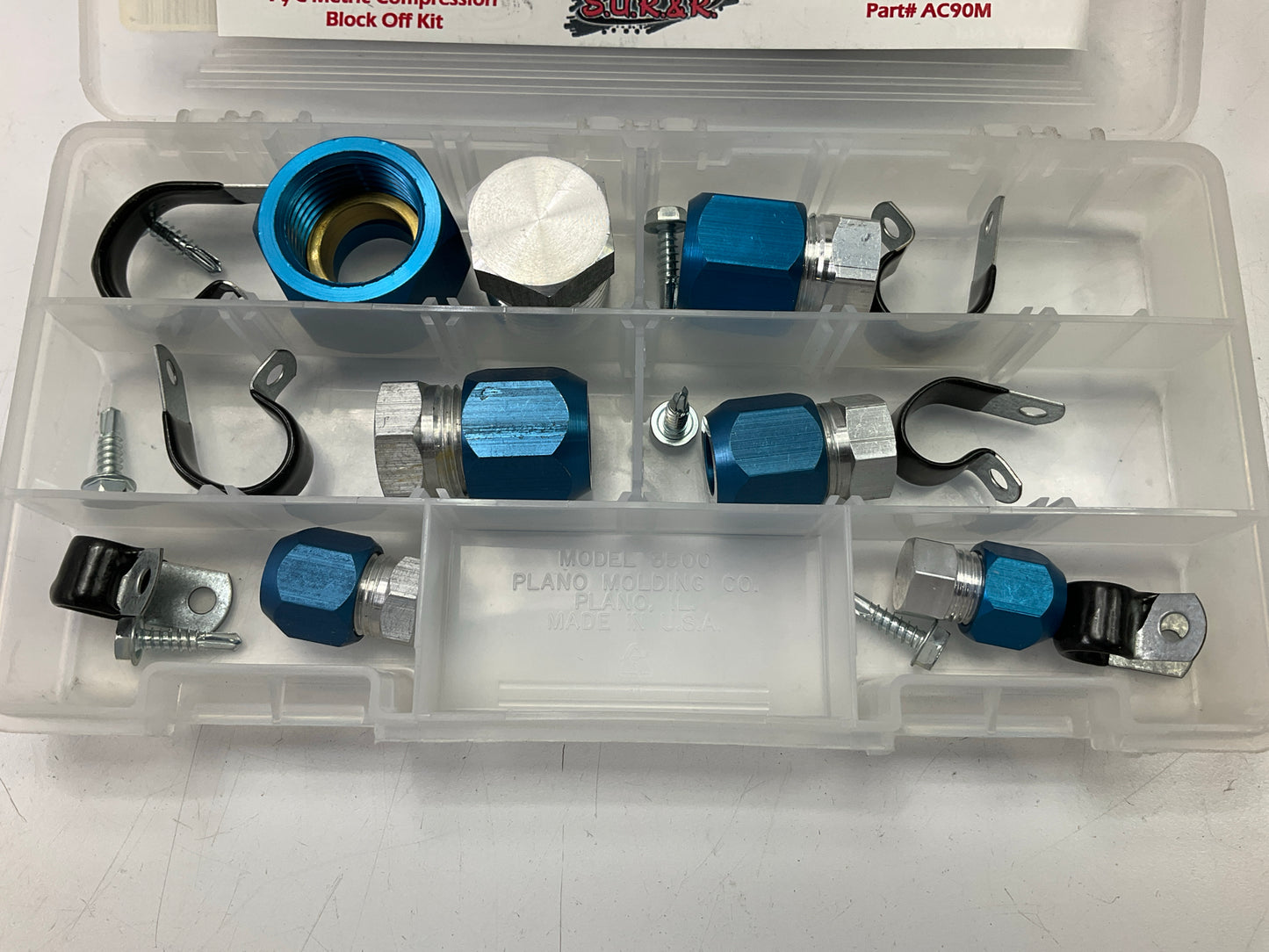 SUR&R AC90M Metric A/C Compression Block Off Kit