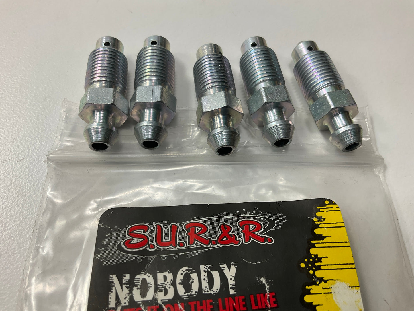 (5) SUR&R BB01 Brake Caliper Bleeder Screw, M10 X 1.0S Thread