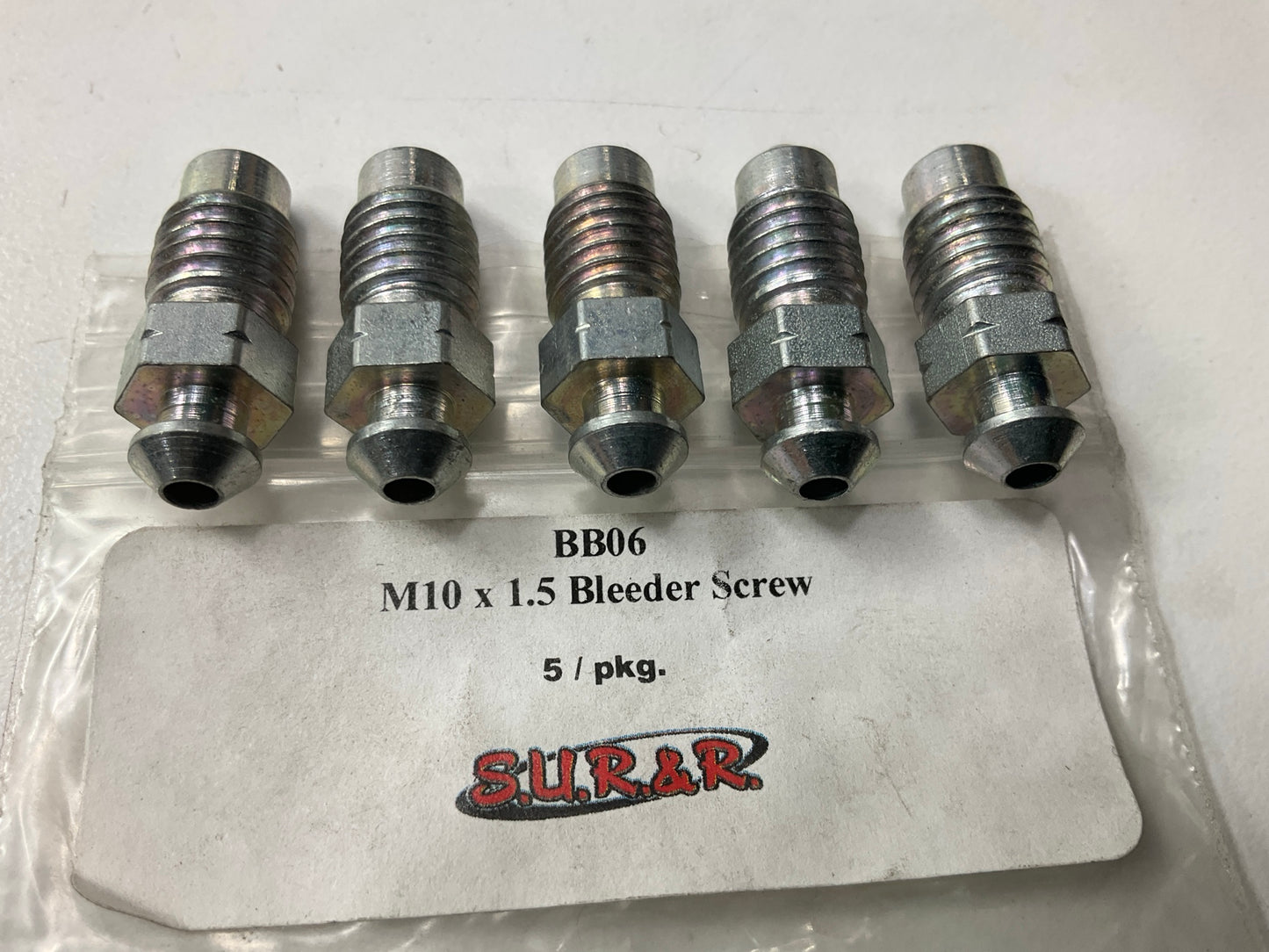 (5) SUR-R BB06 M10 X 1.5 Brake Bleeder Screws M10x1.5