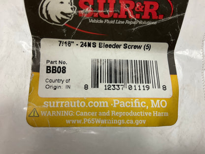 (5) SUR-R BB08 7/16'' - 24 NS Brake Caliper Bleeder Screw