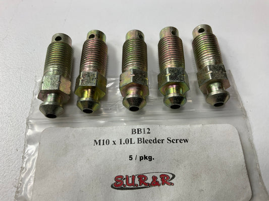 (5) Sur-r BB12 M10 X 1.0 Thread Brake Caliper Bleeder Screws M10x1.0