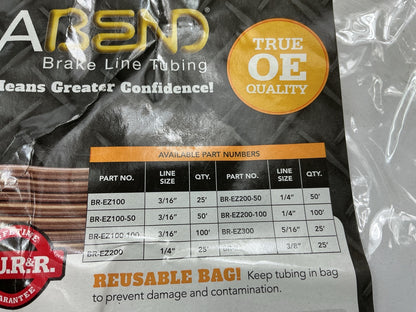 SUR&R BR-EZ200-50 1/4'' E-Z Bend Brake Line Tube 50 Feet Tubing 50'