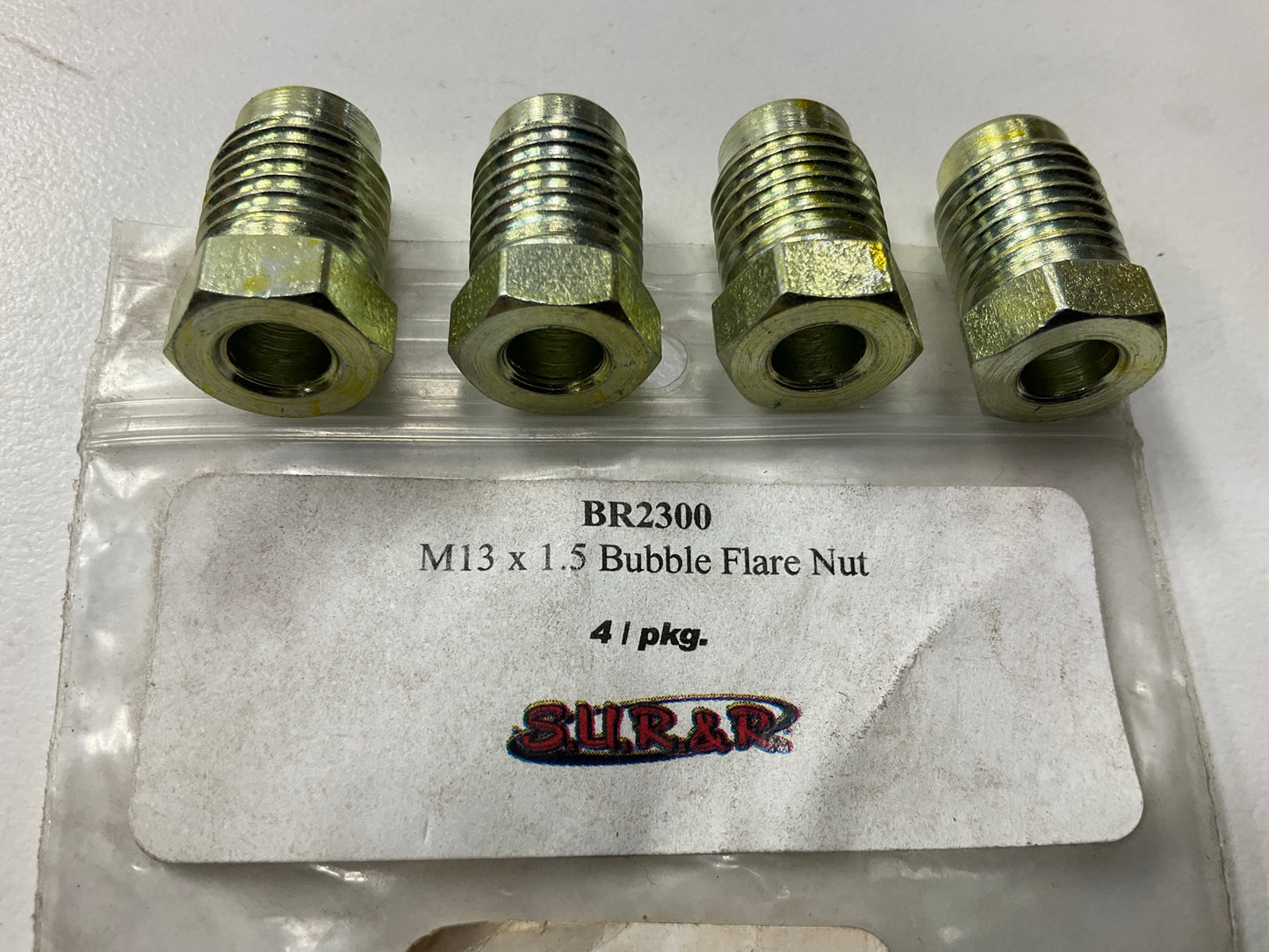 (4) SUR-R BR2300 M13 X 1.5 Bubble Flare Nut