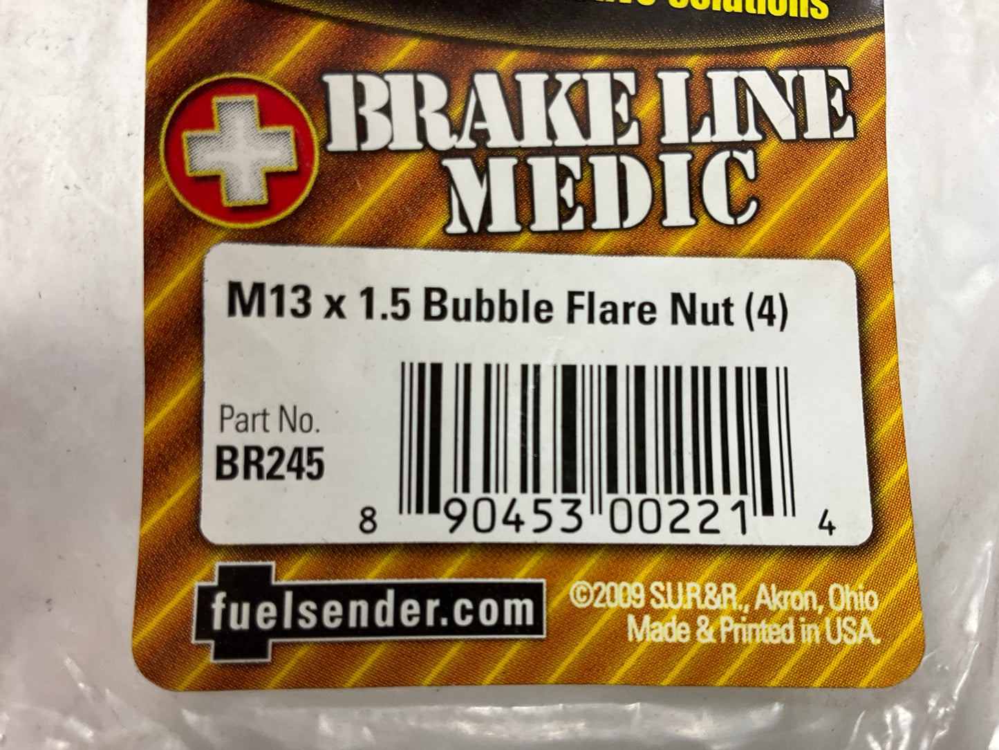 SUR & R Auto Parts BR245  M13 X 1.5 Bubble Flare Nut, PACK OF 4, M13x1.5
