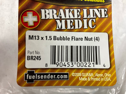 SUR & R Auto Parts BR245  M13 X 1.5 Bubble Flare Nut, PACK OF 4, M13x1.5