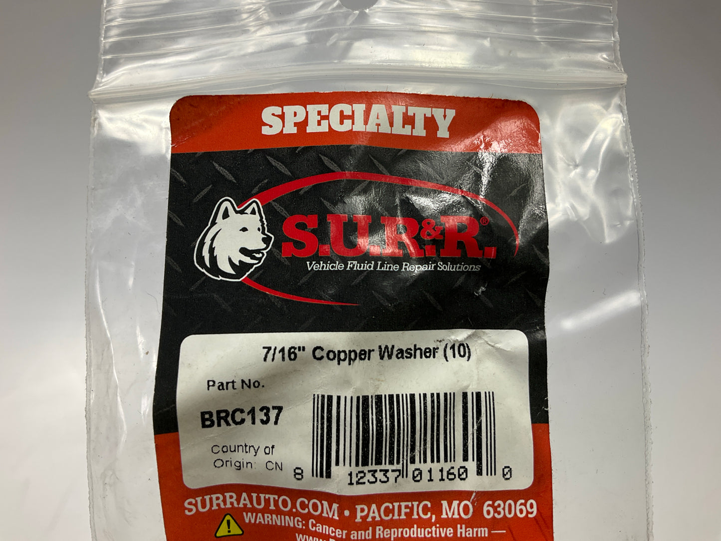 SUR-R BRC137 - 7/16'' ID Coper Washers - Pack Of 10
