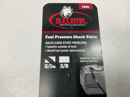 SUR-R CKV5 Premium 5/16'' Fuel Line Check Valve (Works W/ Steel, Nylon Or Rubber)