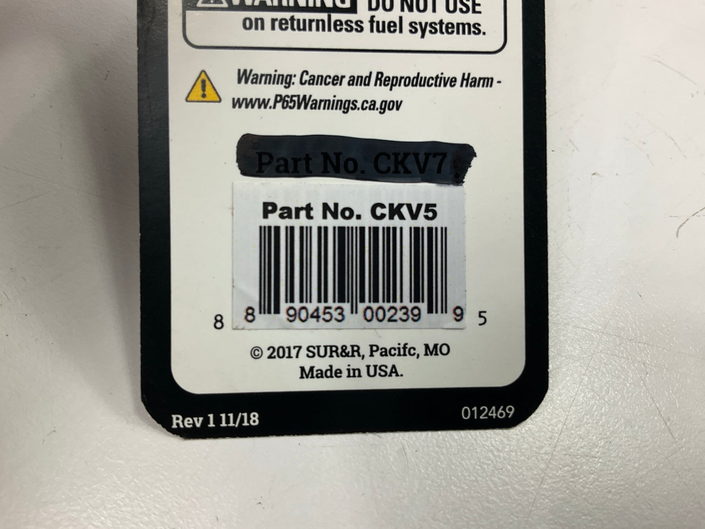 SUR-R CKV5 Premium 5/16'' Fuel Line Check Valve (Works W/ Steel, Nylon Or Rubber)