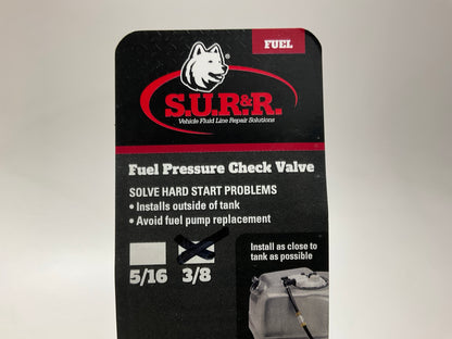 Sur&R Auto Parts CKV7 3/8'' Universal Fuel Check Valve Fuel Line Connector