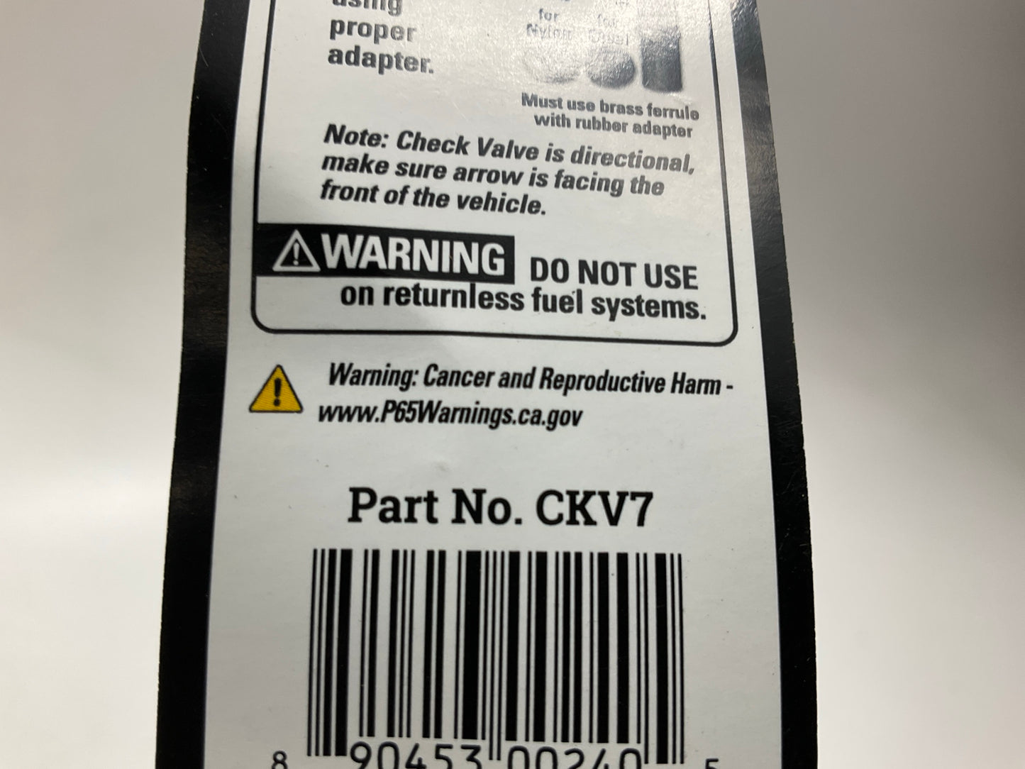 Sur&R Auto Parts CKV7 3/8'' Universal Fuel Check Valve Fuel Line Connector