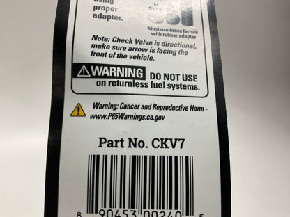 Sur&R Auto Parts CKV7 3/8'' Universal Fuel Check Valve Fuel Line Connector