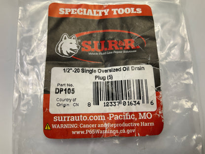 SUR-R DP105 1/2''-20 Single Oversized Oil Drain, Pack Of (5)