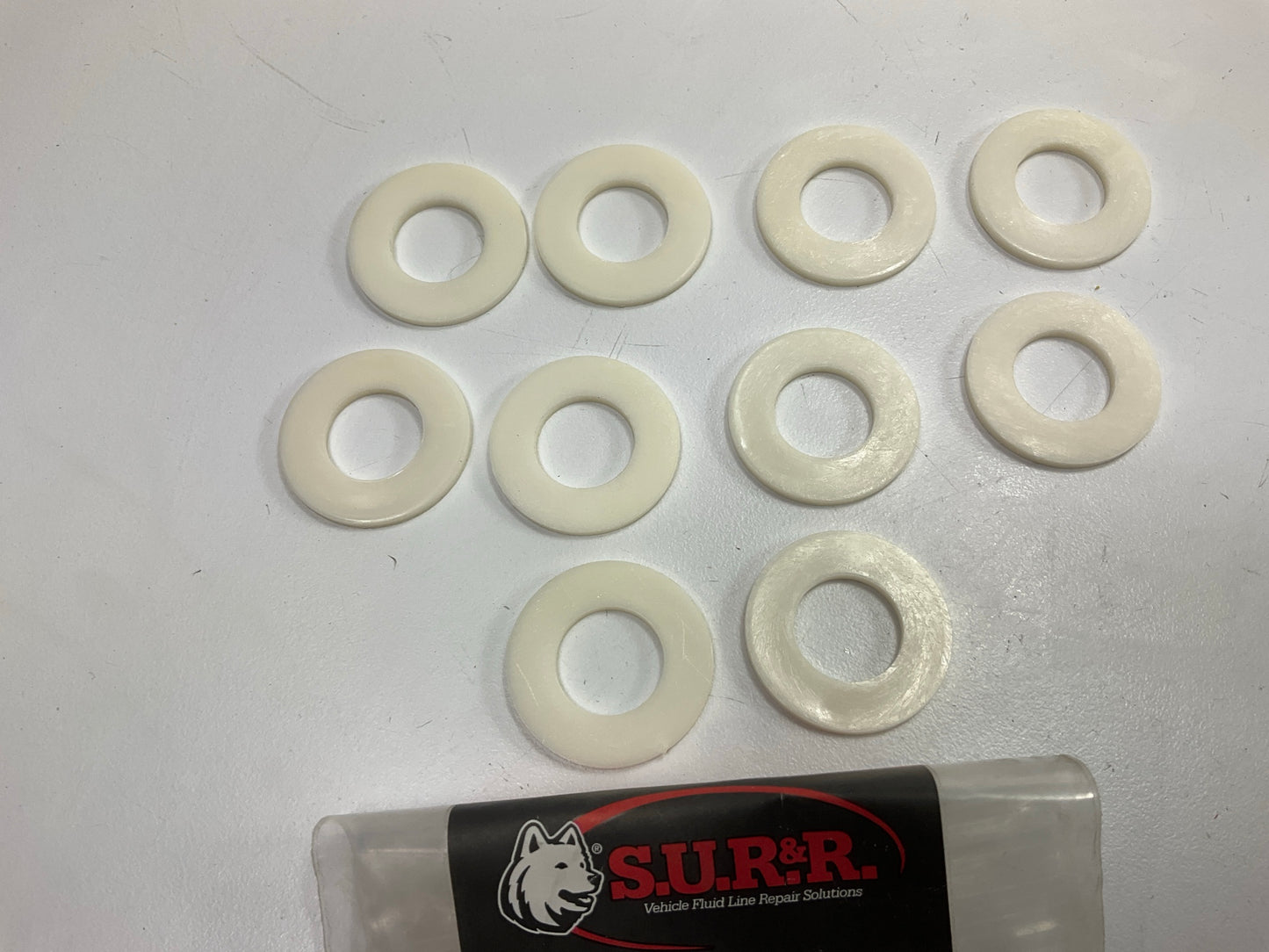 (10) SUR-R DPG225 1/2''(M12) Large Nylon Oil Drain Plug Gaskets, Pack Of 10
