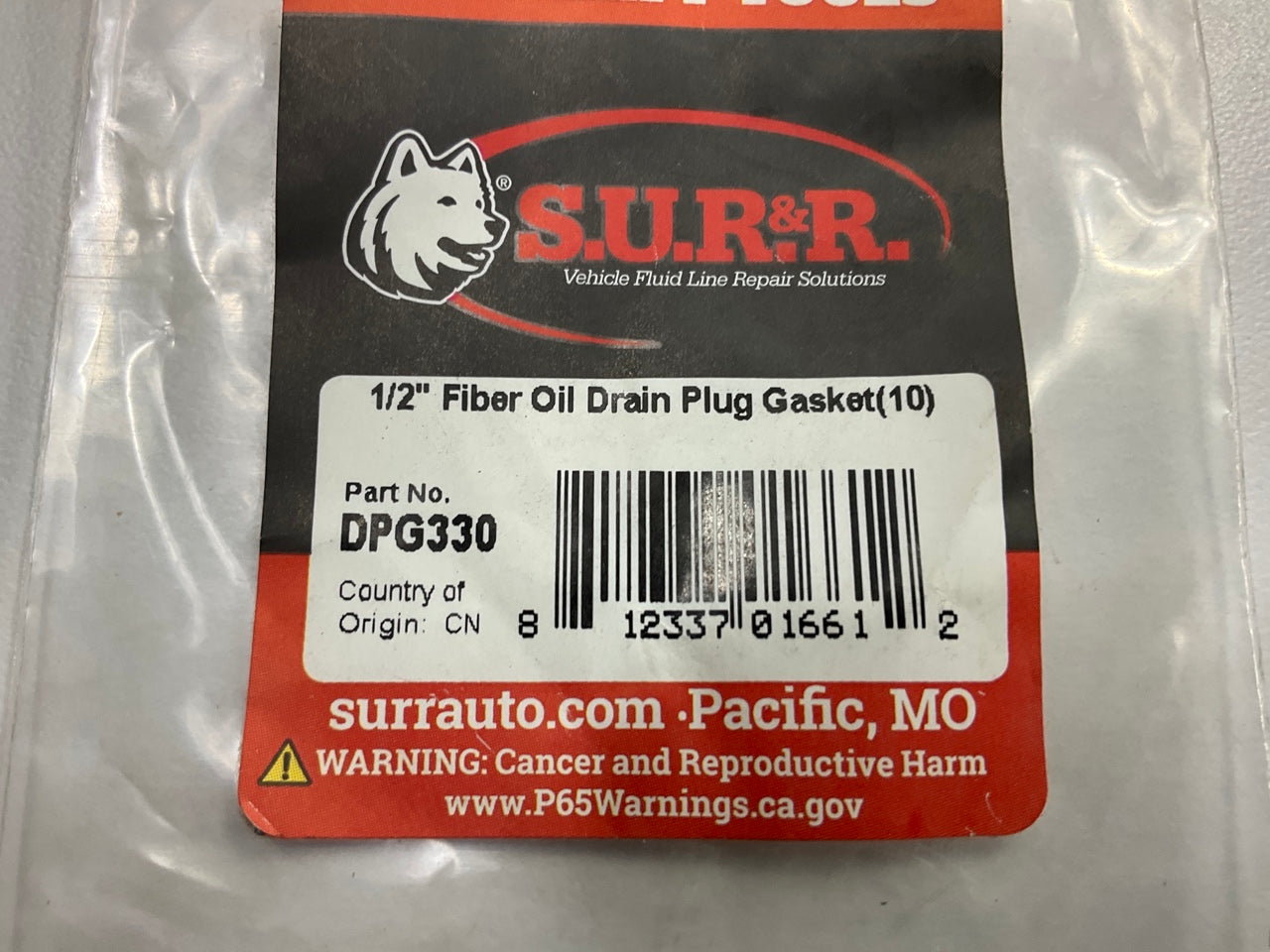 SUR & R DPG330 1/2'' Fiber Oil Drain Plug Gaskets - (10) Pack