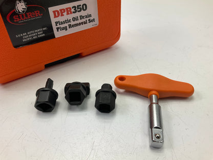 SUR&R DPR350 Plastic Oil Drain Plug Removal Tool Set - F-150 Mustang Lincoln BMW