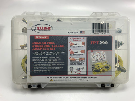 S.U.R. & R. FPT290 Deluxe Fuel Pressure Tester Adapter Kit