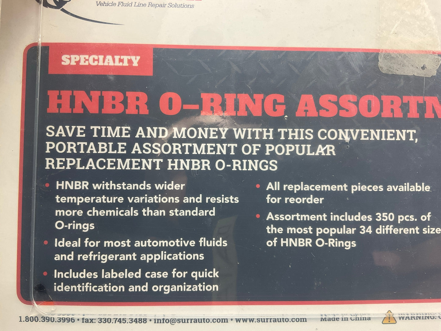 SUR-R HOR350 HNBR O-Ring Seal Assortment Kit, Metric & SAE, 350 Pack