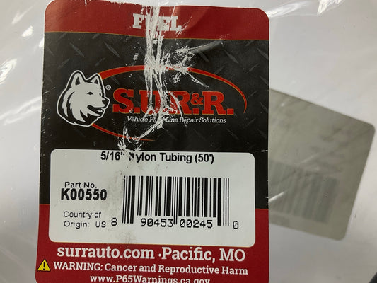 50 FEET - SUR & R K00550 5/16'' Nylon Fuel Line Tubing (5/16'' Fuel Line Tube)