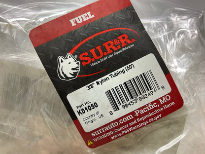 SUR&R K01050 3/8'' Fuel Line Nylon Tubing - 50 Feet Roll