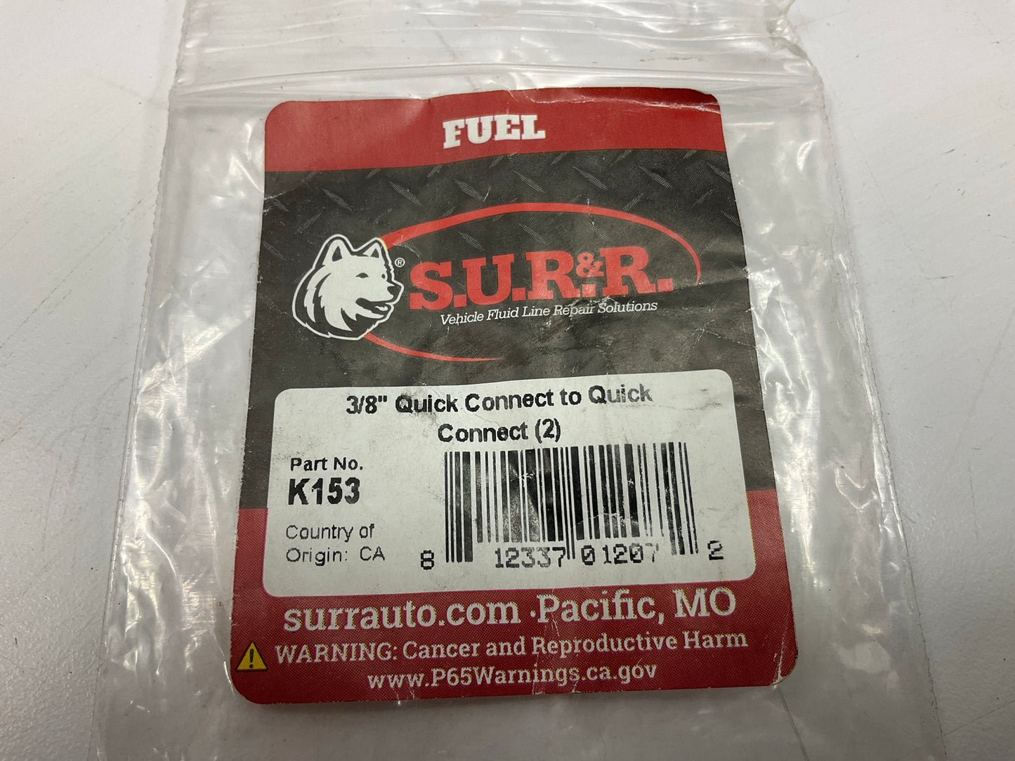 (2) SUR-R K153 3/8'' Quick Connect To Quick Connect