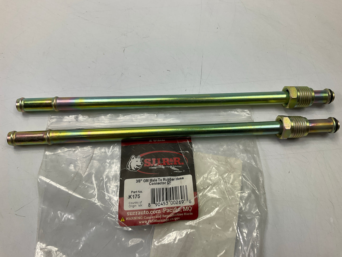 SUR&R K175 3/8'' Male To Rubber Hose Connector For GM Plastic Fuel Line