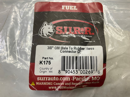 SUR&R K175 3/8'' Male To Rubber Hose Connector For GM Plastic Fuel Line