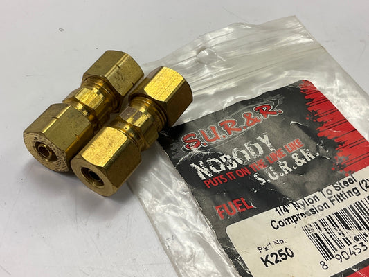 SUR-R K250 Fuel Line 1/4 Inch Nylon To Steel Compression Fittings,  2 / Pack