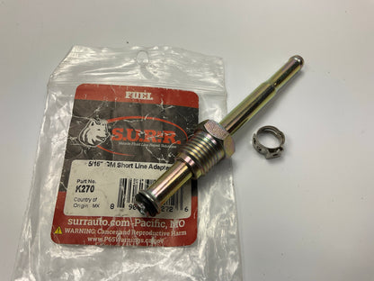 SUR&R K270 5/16'' GM Chevy Short Fuel Line Adapter Fitting