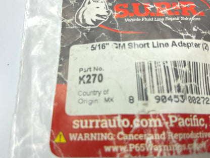 SUR&R K270 5/16'' GM Chevy Short Fuel Line Adapter Fitting