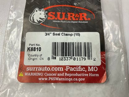 (10) SUR-R K6810 3/4'' Seal Clamp, 360 Degree