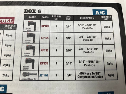 SUR-R POG1 Fuel A/C, Tubing Tube Fittings Repair Kit, Inventory Assortment Pack