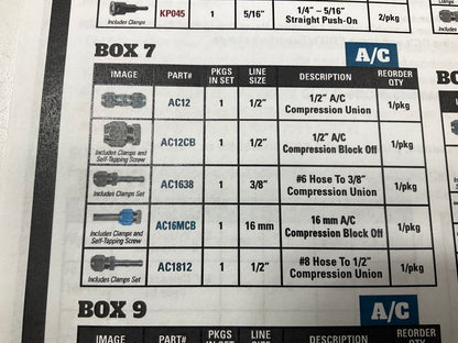 SUR-R POG1 Fuel A/C, Tubing Tube Fittings Repair Kit, Inventory Assortment Pack