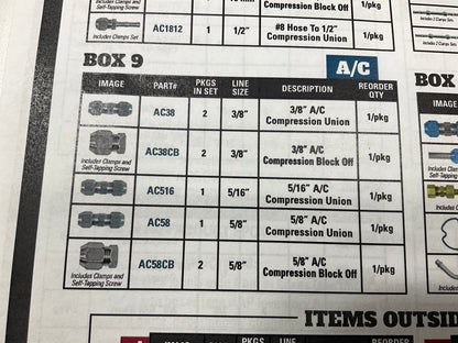 SUR-R POG1 Fuel A/C, Tubing Tube Fittings Repair Kit, Inventory Assortment Pack