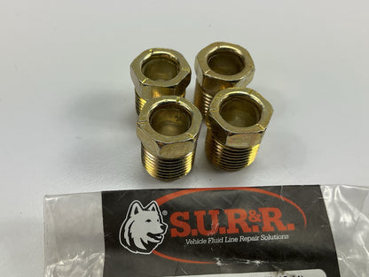 SUR-R TR605 Inverted Flare Steel Tube Nuts For 3/8 '' Tube, 5/8''-18 Thread 4/pack